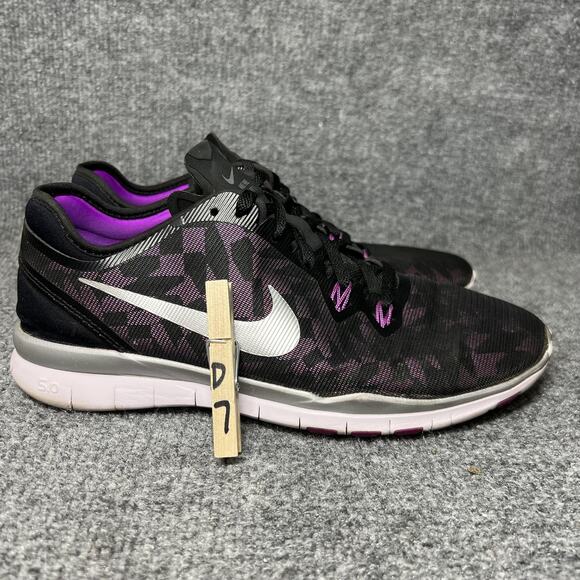 Nike Free 5.0 TR Fit 5 Shoes Womens Size 8.5 Black Purple Training 806277-003 - Picture 9 of 9